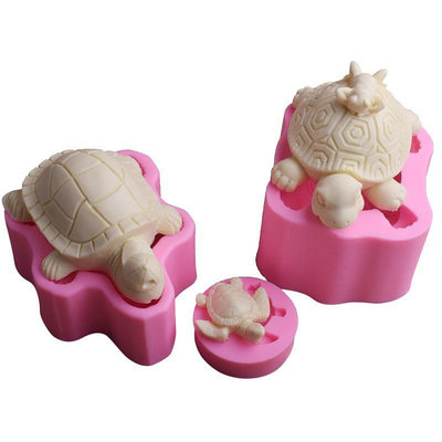 3款烏龜海龜金錢龜矽膠模具 翻糖矽膠模具 diy蛋糕裝飾模 巧克力模 香薰石膏模 黏土模 手工皂模 製冰盒 烘焙工具