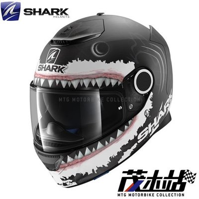 ❖茂木站 MTG❖ SHARK SPARTAN 全罩 安全帽 雙D扣 眼鏡溝。Lorenzo 羅倫佐 大白鯊 黑灰白