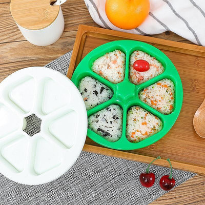 三角飯團便當盒日式壽司磨具六合一 做紫菜包飯製作工具模具盒子-景秀商城
