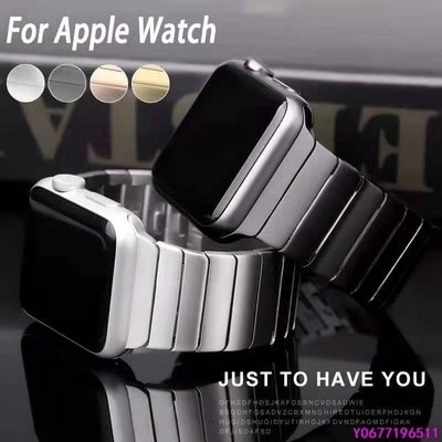 新款推薦 一株鋼不鏽鋼金屬錶帶適用於 Apple Watch 4 5 6 SE 蘋果手錶帶 38mm 40mm 4- 可開發票