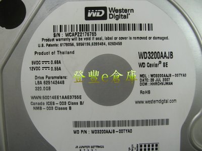 【登豐e倉庫】 YF740 WD3200AAJB-00TYA0 320G IDE 硬碟