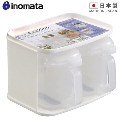 asdfkitty*日本製 INOMATA 調味料罐收納架組-可疊放(調味料罐附湯匙2個+收納架1個)-鹽罐 糖罐 調味