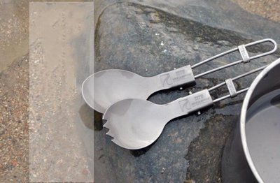 全新 鈦途TiTo鈦合金叉勺兩用折疊叉勺輕量化鈦勺戶外露營餐具勺子飯叉K20