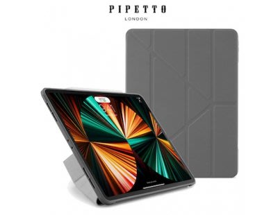 Pipetto Origami iPad Pro 12.9吋(第5代) TPU多角度多功能保護套 深灰色 平板保護套
