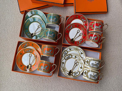 小Z代購#Hermes 駿馬系列骨瓷咖啡杯碟套裝 輕奢高顏值歐式復古下午茶咖啡茶具 2杯?2碟?2小勺