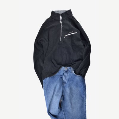 Mont-bell CLIMAPLUS 黑 XL 刷毛 fleece中層衣 罩衫 Pullover 無肩線 單車 自行車