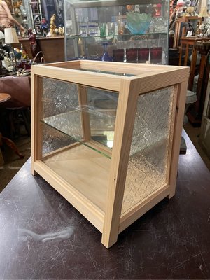 老料新作檜木製斜面玻璃櫃 梯形櫃 柑仔店櫥 點心櫃（需預購）