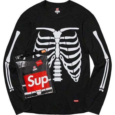 日貨代購CITY】SUPREME HANES BONES THERMAL CREW 骨頭長T 單件一包