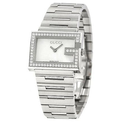 GUCCI  古馳 YA100510 手錶 31mm 貝殼面盤 水鑽外框 藍寶石鏡面 不鏽鋼錶帶 女錶 男錶