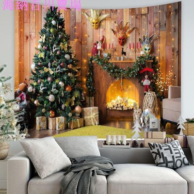 聖誕掛布 聖誕掛飾 聖誕節掛布 聖誕樹布 聖誕節掛布牆壁背景布畫聖誕樹聖誕老人冬天雪地掛毯免打孔裝飾布