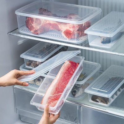 冰箱凍肉盒魚肉收納盒海鮮冷藏專用水果蔬菜瀝水帶蓋長 促銷