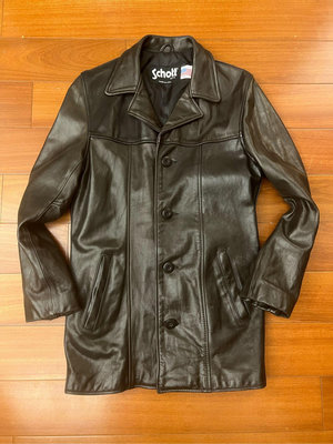 Schott 皮衣 大衣 短大衣 黑色xs號 西裝款