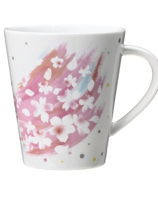 絕美櫻花~STARBUCKS日本星巴克咖啡2018年第二波櫻花商品～櫻花紛飛粉白色馬克杯(日本製造)，每個含運888元