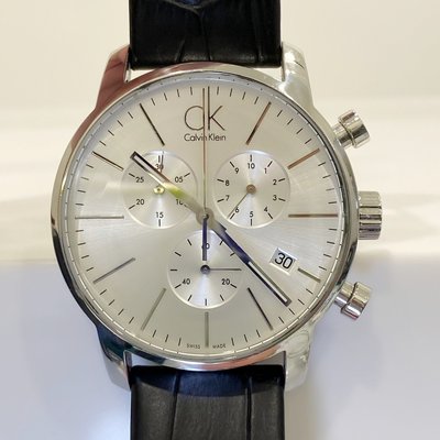 金運名錶當舖 Calvin Klein CK K2G 271 43mm 不鏽鋼,三眼計時 銀色時標,石英 現貨G24