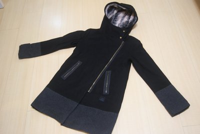 Adidas Originals Matte Mix Parka 全智賢AA7828黑色內刷毛斜穿拉鍊連帽羊毛長大衣外套
