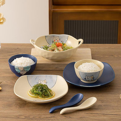 日式餐具一人食碗碟套裝精致高顏值儀式感二人碗可愛一筷一碗一勺