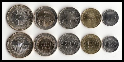 珍品收藏閣美洲 全新 哥倫比亞5枚一套硬幣 2012年版套幣 外國錢幣 禮品收藏