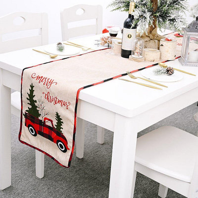 【現貨精選】港之戀聖誕節裝飾品汽車聖誕樹桌旗餐桌裝扮桌布居家氣氛布置餐墊