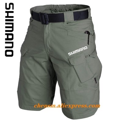 Shimano 夏季釣魚短款戶外防水戰術男士大碼短褲多口袋攀巖露營運動服-master衣櫃2