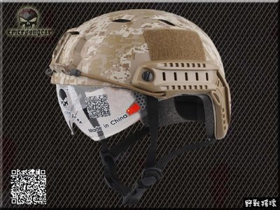 【野戰搖滾-生存遊戲】EMERSON 美軍 FAST傘兵盔+護目鏡 BJ版 (數位沙漠迷彩)