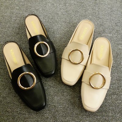 穆勒鞋 MIT 造型圓扣設計前包後空拖鞋-IP shoes