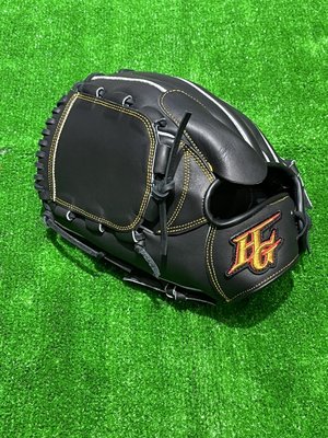 棒球世界全新Hi-Gold牛皮棒壘球投手全封球檔手套特價黑色12吋反手用