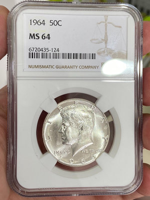 【二手】 NGC-MS64 美國1964年肯尼迪50C銀幣 1964年1317 錢幣 紙幣 硬幣【奇摩收藏】