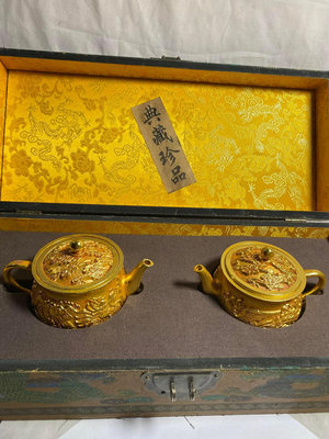 龍鳳茶壺2 4028739【萬寶樓】古玩 收藏 古董