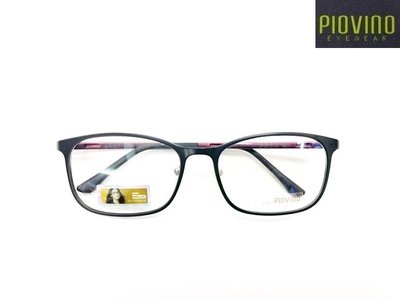 光寶眼鏡城(台南)PIOVINO,ULTEM最輕鎢碳塑鋼新塑材有鼻墊眼鏡,不外擴,細版3101-C9消光黑面紅腳