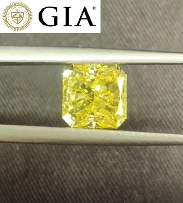 【台北周先生】天然Fancy Intense正黃色鑽石 3克拉 Even分布 罕見八角切割 送GIA證書