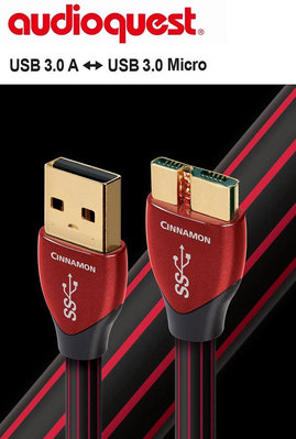 【富豪音響】美國線聖 Audioquest Cinnamon USB 3.0 A to 3.0Micro USB傳輸線