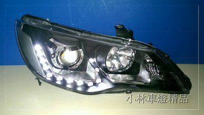 【小林車燈精品】 CIVIC 8 K12 喜美8代 類 GTI U型R8燈眉魚眼大燈 方向燈 LED 雙功能 內附實