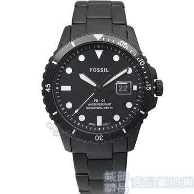 FOSSIL手錶 FS5659 放大日期 夜光 防水 IP黑鋼帶 男錶【錶飾精品】