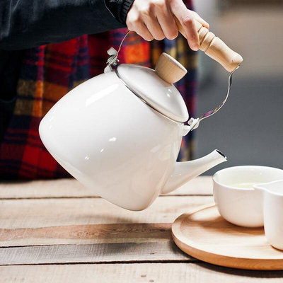加厚搪瓷茶壺搪瓷咖啡壺水壺燒水壺煤氣電磁爐通用廠B5