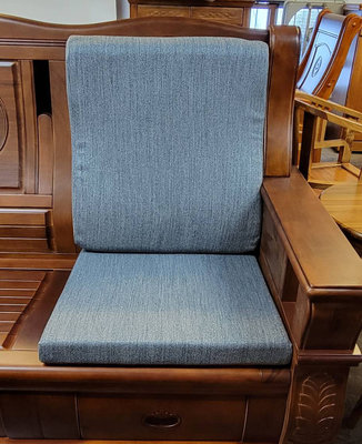 【南台灣傢俱】L型人體工學亞麻連身矽膠聚合棉坐墊椅墊(大型木製沙發用)市價$1500,回饋價$850