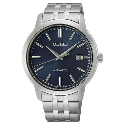 【SEIKO】精工 簡約風 日期顯示 SRPH87K1 鋼錶帶 機械男錶 41mm 銀/藍 4R35-05J0B