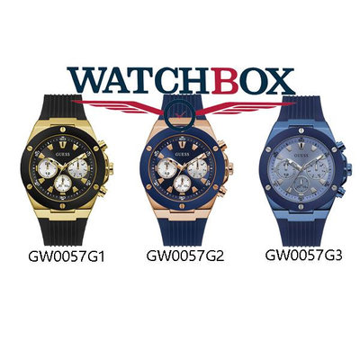 原廠GUESS男士手錶石英錶帶時尚腕錶46 毫米圓形男表GW0057G1 GW0057G2 GW0057G3