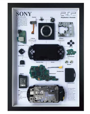 索尼PSP1000定制裝裱，實木相框，顏色可選，游戲機外殼可22170