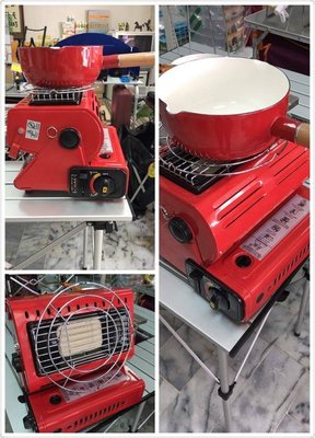 紅色 日本超人氣 一機多用 多功能可轉向陶瓷板紅外線 卡式瓦斯罐暖爐 簡易 輕巧 非煤油暖爐/電暖爐寒流賞雪必備