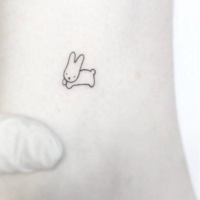 【萌古屋】】簡單線條兔子 - 防水紋身貼紙刺青貼紙 HC-3052