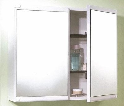 華冠白色/牙色化妝鏡櫃 浴櫃HM-412 ABS塑膠儲物櫃附鏡 浴鏡、化妝鏡 浴室衛浴鏡子 明鏡 鏡櫃 鏡箱