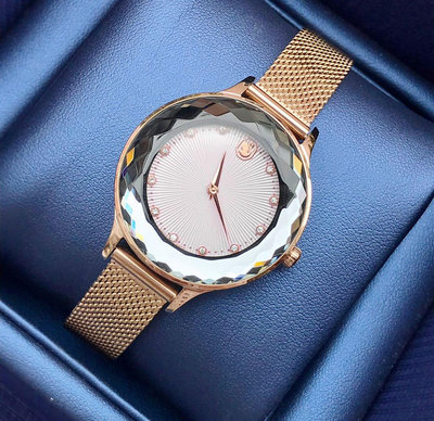SWAROVSKI Octea Nova 白色錶盤 玫瑰金色不鏽鋼米蘭編織錶帶 石英 女士手錶 5650011