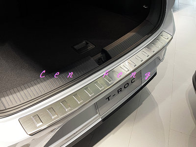 涔峰ＣＦ☆ (白金)福斯VW T-ROC 不鏽鋼後護板 行李箱外護板 尾門外門檻 後保防刮飾板 後保桿防刮板