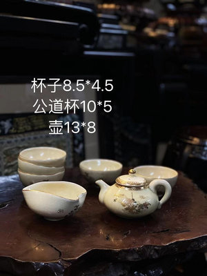 可議價-日本 薩摩燒 描金茶具套 全新未使用【店主收藏】43030