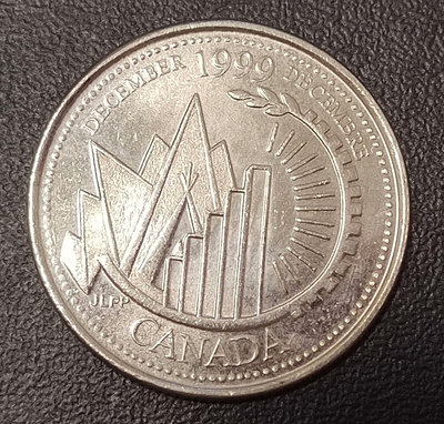 【二手】 加拿大25分，千禧年紀念幣24mm1979 錢幣 硬幣 紀念幣【明月軒】