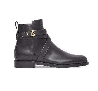 [全新真品代購-F/W21 SALE!] BURBERRY TB 黑色皮革 靴子 / 短靴
