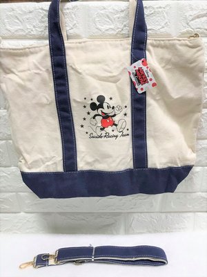 【迪士尼】正版 米奇 2way 肩背 手提 磁扣式 側背包 斜背包 斜跨包 帆布包 購物袋 環保袋 手提袋