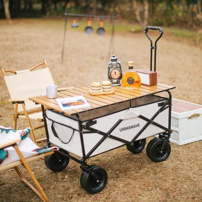 營地車小拖車可折疊野餐露營車戶外折疊小推車多功能擺攤車野餐車