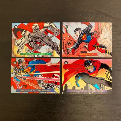 1993 DC Comics 超人 Superman The Man Of Steel #S1 -S4 of 4 連號 收藏卡 卡片