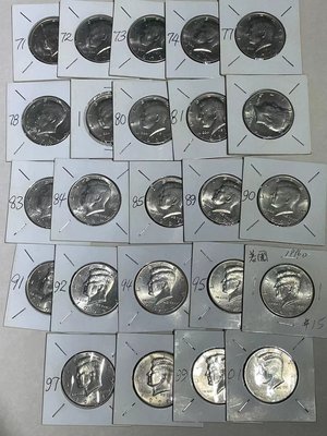 1971-2001年美國肯尼迪 50美分半美元半圓銅鎳硬幣.原光好品
